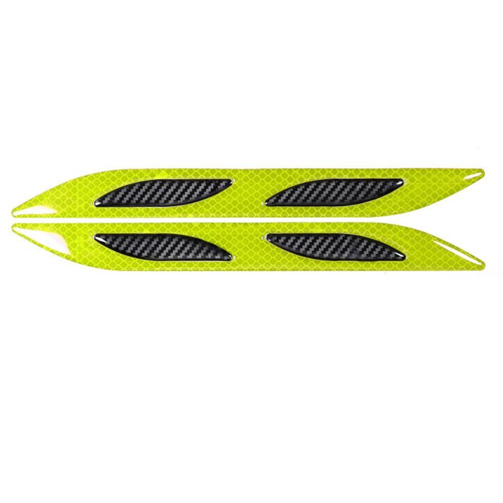 

Protective Car Reflective Sticker Waterproof Leaf Car Body Decal Warning Stripe Stickers Car Hood green-2 pcs