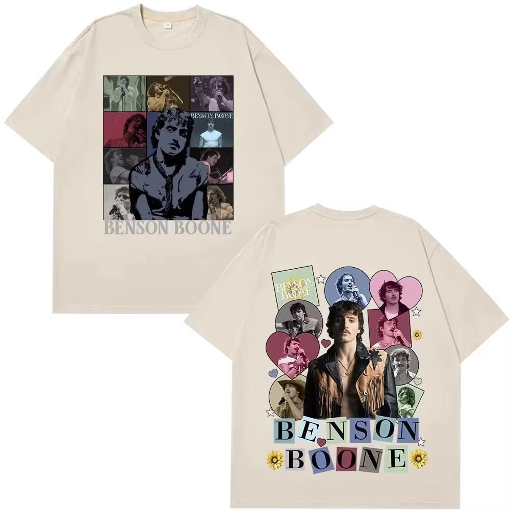 Benson Boone American Heart Tour Vintage Graphic T Shirt Men Women Hiphop TShirt Summer Cotton Casual High Quality Top