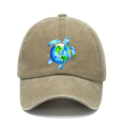 Earth Day Turtle Watercolor Print Baseball Cap Vintage Casual Sun Protection Outdoor Unisex Cap