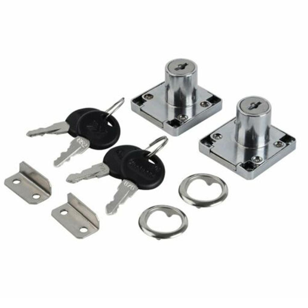Cupboard Drawer Locks Drawer For Door Mailbox Steel 0.55-0.87in 14-22mm/ 2 Locks 2 Sets Of Drawer Locks 4 Keys