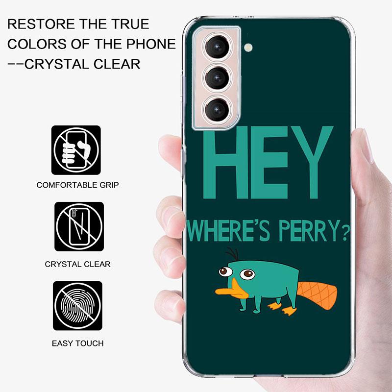 Cartoon Perry The Platypus Phone Case For Samsung Galaxy S25 Edge S24 S23 FE S21 S20 S10 Plus S22 S26 Ultra Cover Clear Cases TP