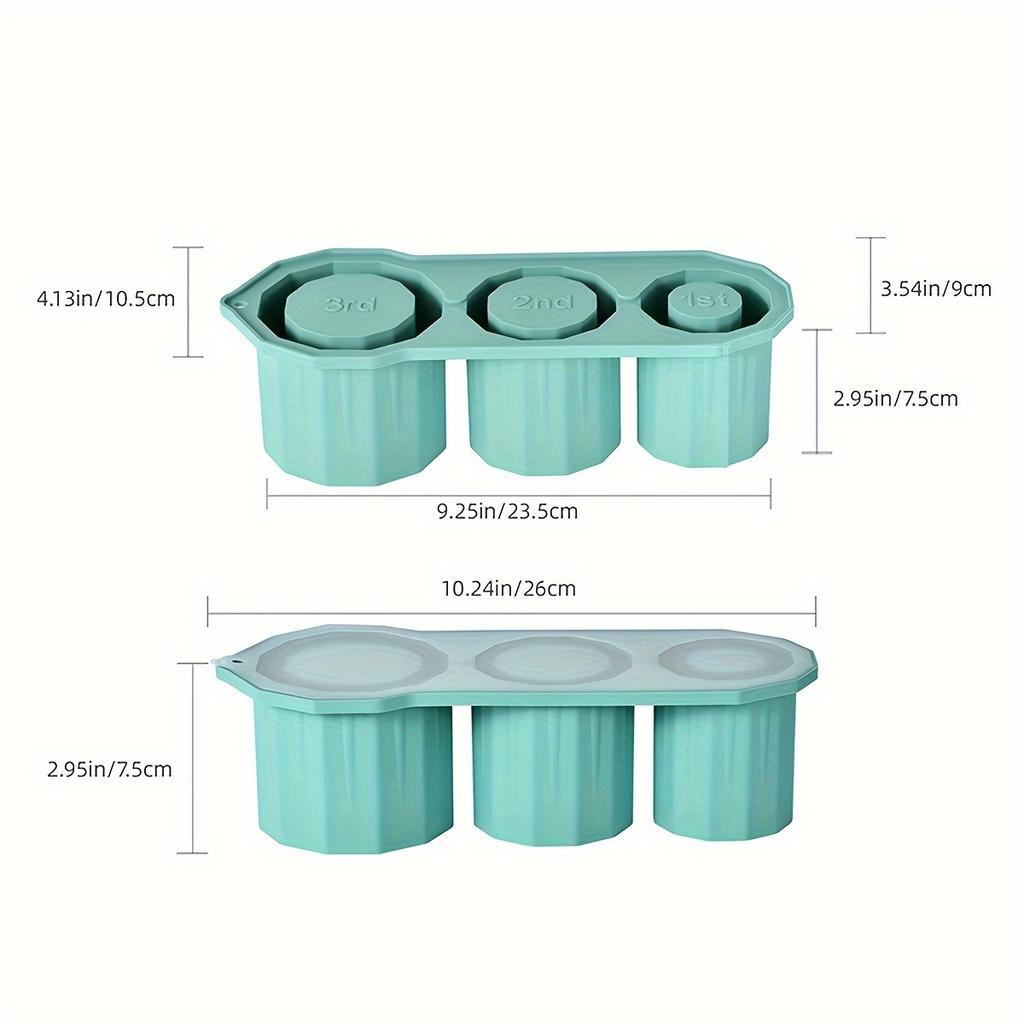 3-Pack BPA-Free Silicone Ice Cube Trays with Lids - Innovative Cylinder Mold for 20oz & 30oz Tumblers - Large Square Ice Makers