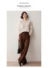 Women's Loose V-Neck Cashmere Sweater - Autumn/Winter 2024 Retro Korean Style Knitwear