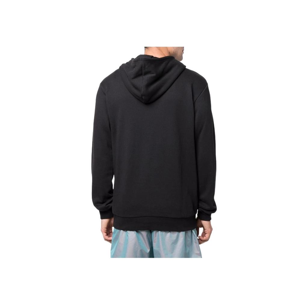 adidas Originals Trefoil Kangaroo Pocket Print Hoodie Long Sleeve Sweatshirt Men Tops Black HC4490