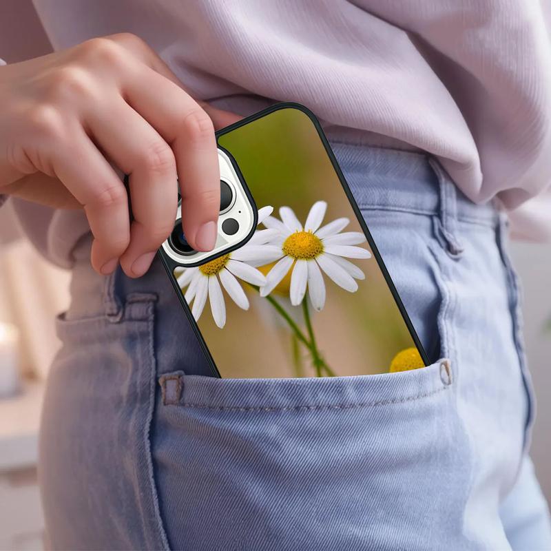 Daisy Flower Phone Case For iPhone 17 Air 15 16e 14 13 Pro Max Coque 12 11 Pro Max PLUS cover