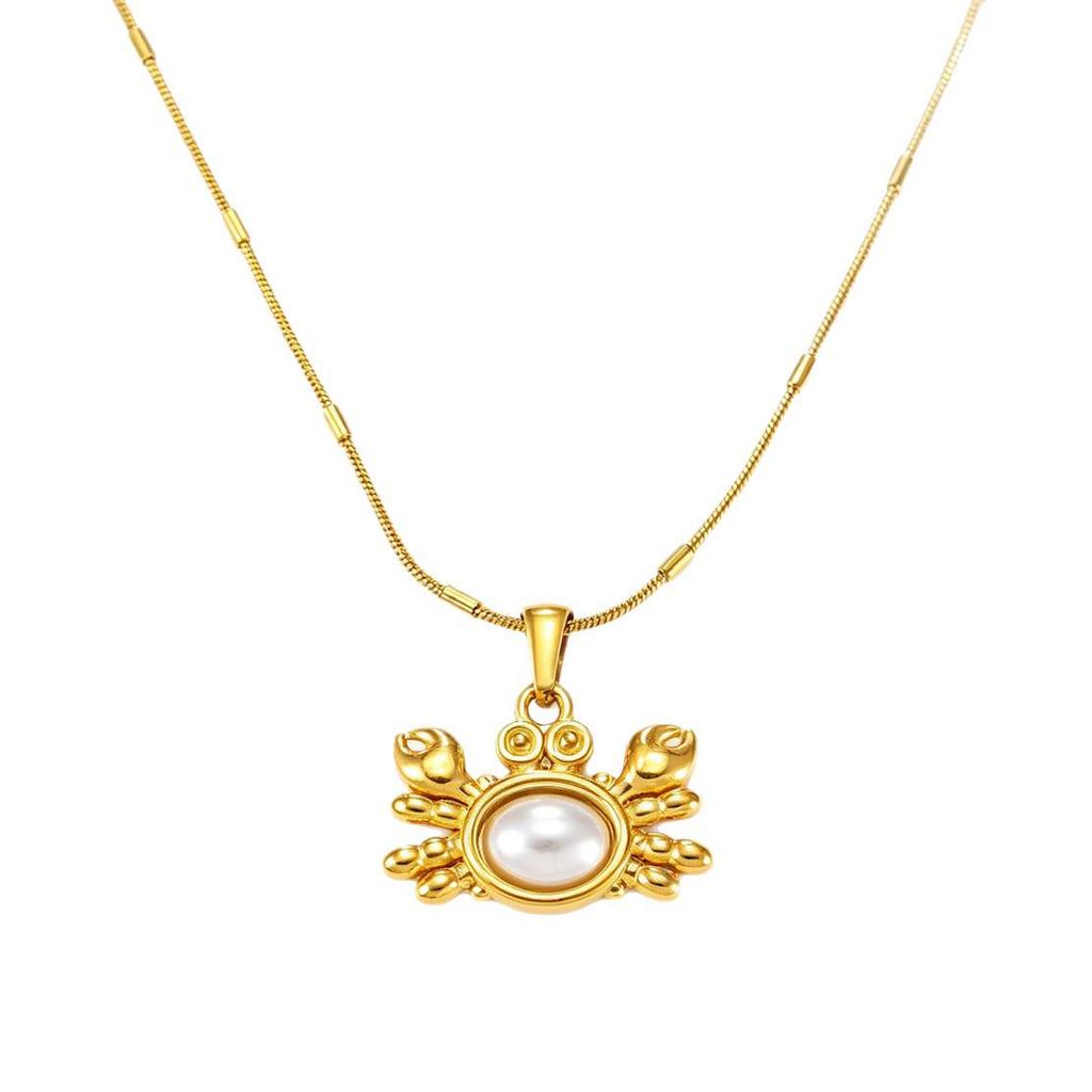 Stainless Steel Starfish Rhinestone Clavicle Chain Women's Luxury Pendant Necklace