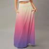 Women's Casual Leisure Foldable Gradient Print High Waist With Pocket Draped  Relaxed Long Maxi Skirt