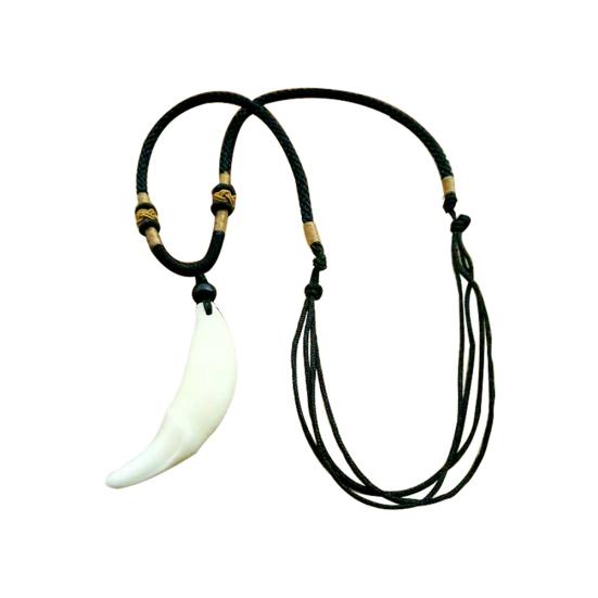 Vintage Brave Men Artificial Wolf Tooth Pendant Amulet Necklace Jewelry Gift белый