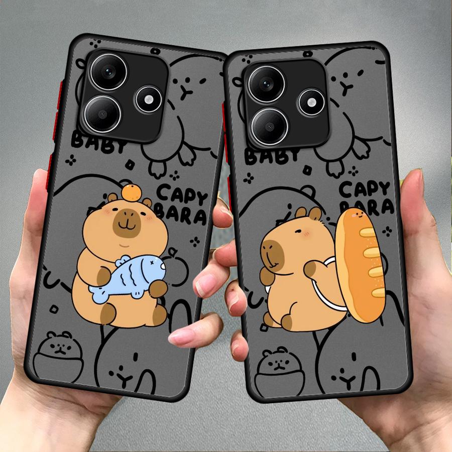 Funda Back Phone Cover Case for Xiaomi Redmi Note 14 11 A4 14C 13C 10 12 13 Pro Plus 9S Cute Capybara