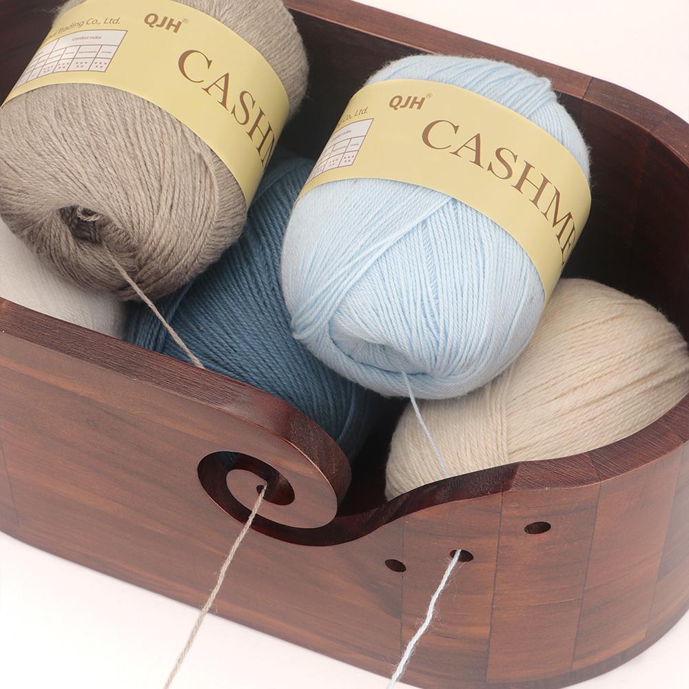 1pc Wooden Yarn Bowl Holder, Durable Wool Yarn Storage Organizer with Hole, for DIY Knitting &Crocheting, Craft Thread Accessory