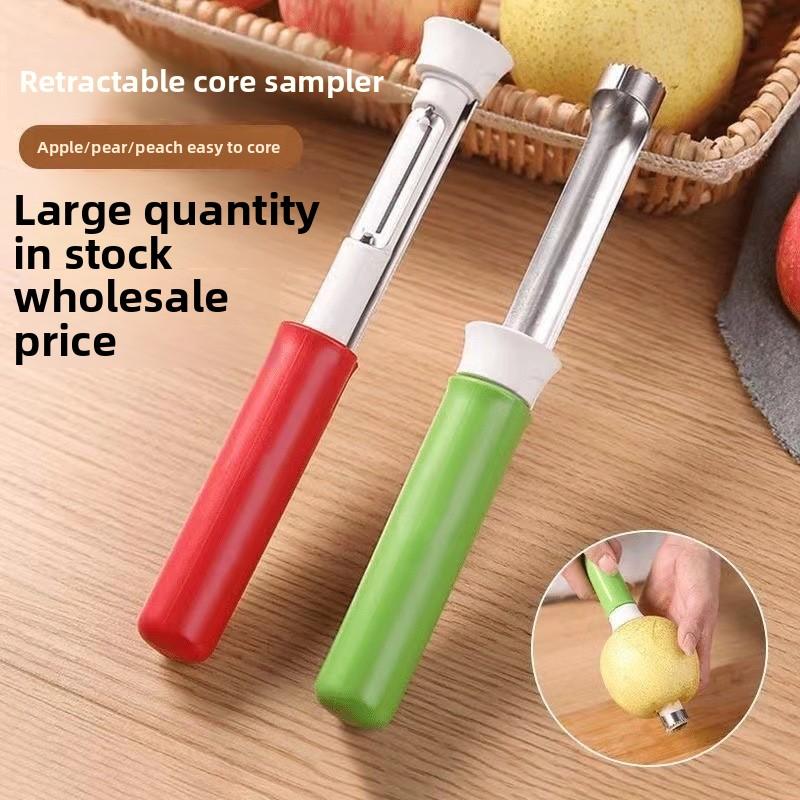 2 In 1 Retractable Stainless Steel Fruit Corer, Apple Corer, Pear Corer, Retractable Fruit Peeler