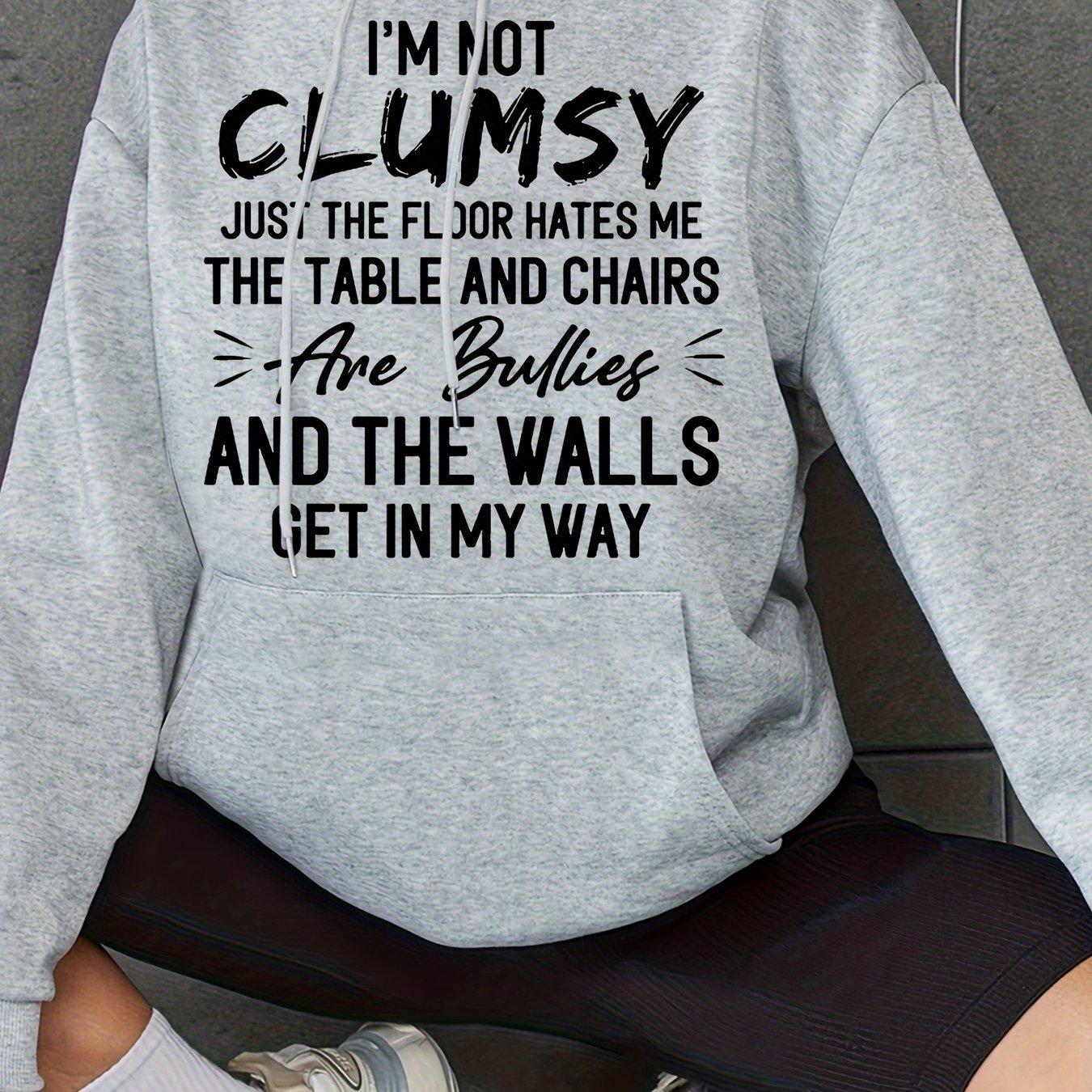 

Стильная толстовка с капюшоном с буквенным принтом - мягкий карман-кенгуру на шнурке, повседневная спортивная толстовка для женщин 6XL