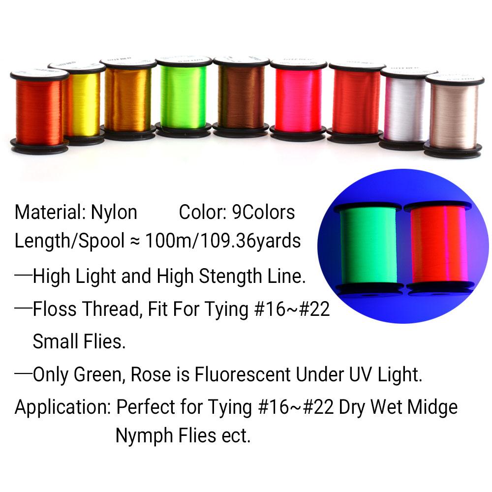 1 buc/9 buc Fir 50D Hight Light pentru legat muște 100m/Bobină #16-#22 Materiale pentru legat muște mici uscate umede nimfe