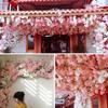 1PC DIY Sakura Branch Cherry Blossoms Artificial Flowers Silk Flowers Long Stem Faux Flower