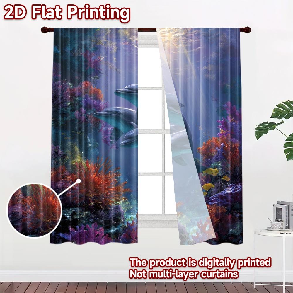 2D flat Photography Backdrop Popular Background Banner Dolphins in Coral Reef (2) 100% Polyester Family Party Use for