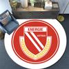 Energie Cottbus Logo Printed Round Rug, Non Slip Washable Circular Carpet For Living Room Bedroom Playroom, Sports Fan Decor, Holiday Birthday Gift