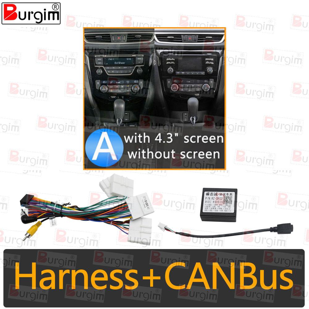 

Рамка для автомагнітоли 2DIN для Nissan Qashqai J11 X-Trail Rogue T32 2013-2018 10-дюймова панель стереосистеми з джгутом проводів та декодером Canbus cable canbus-A