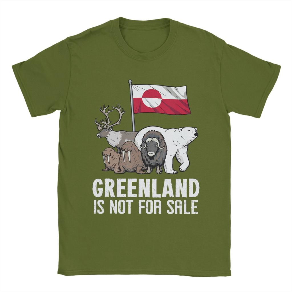 Mens TShirt Greenland Not for Sale Greenland Flag Animals Greenlanders 100 Cotton Tee Shirt Short Sleeve T Shirts Clothing