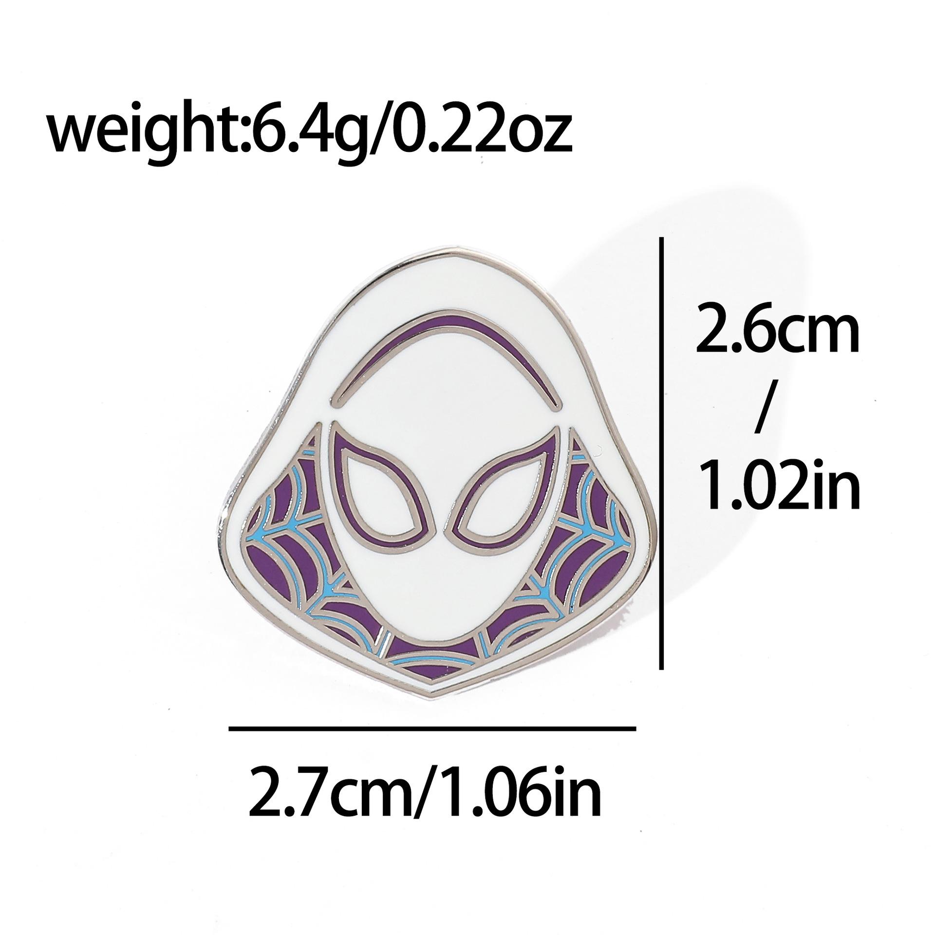 

European and American film and television characters metal badge spider-man brooch vertical and horizontal universe plaid female spider accessories