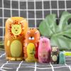 Wooden Cartoon Tiger Nesting Dolls, 5-Layer Educational Toy