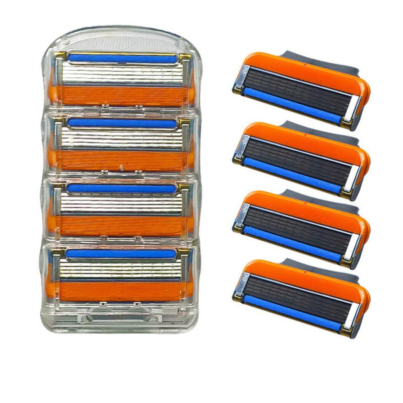 

4 шт., мужской набор лезвий из нержавеющей стали, 5-слойный прецизионный триммер, без вибрации, меньше раздражения кожи
