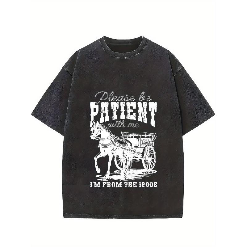 

European Size Men s Vintage 90s Retro T-Shirt - Heavy Washed Cotton Short Sleeve Round Neck Tee with Suitable for All-Season Comfort S чёрный