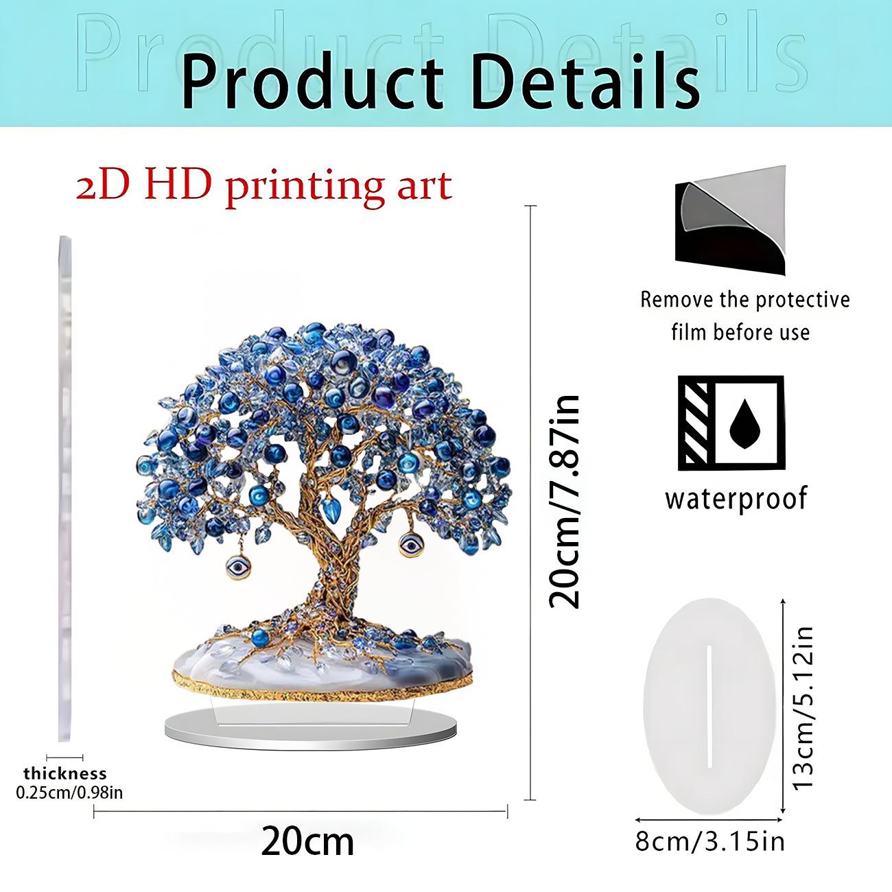 

Acrylic Flat Ornament Sapphire Tree Design Number 4 Decorative Display Piece Suitable for Home Office and Event Decoration