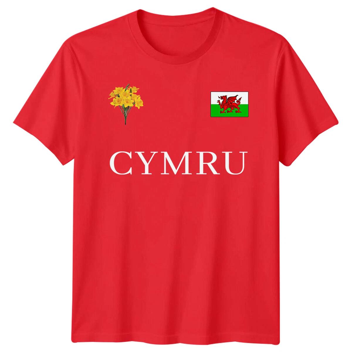 Значок Флаг Уэльса Cymru Нарциссы Семья День Святого Давида Футбольная Футболка #STDD 150