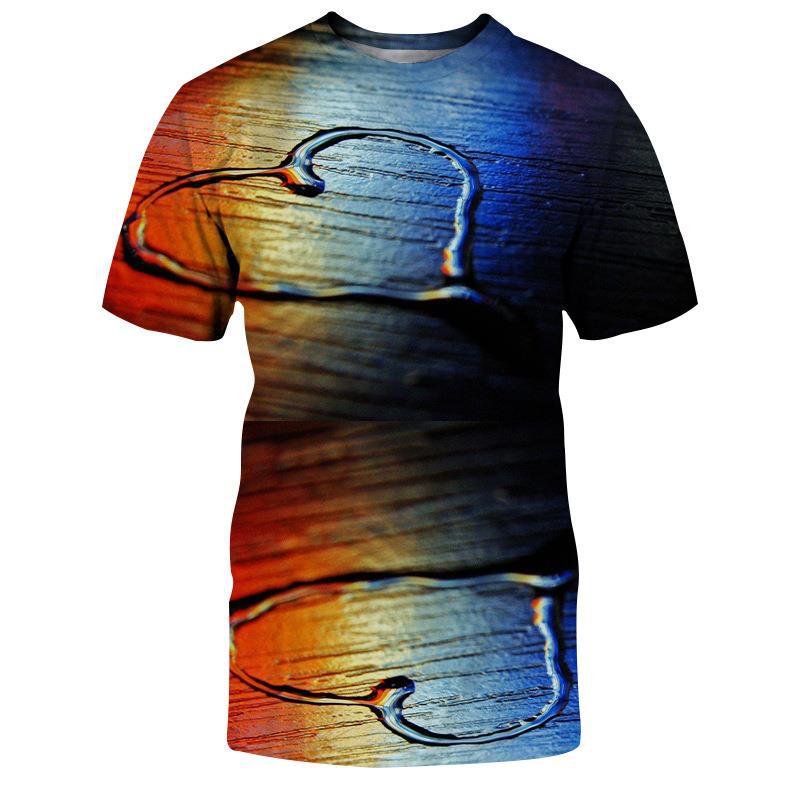 Summer New Love 3D Printed Men's and Women's Short Sleeves Loose and Slim Half Sleeve Shirt