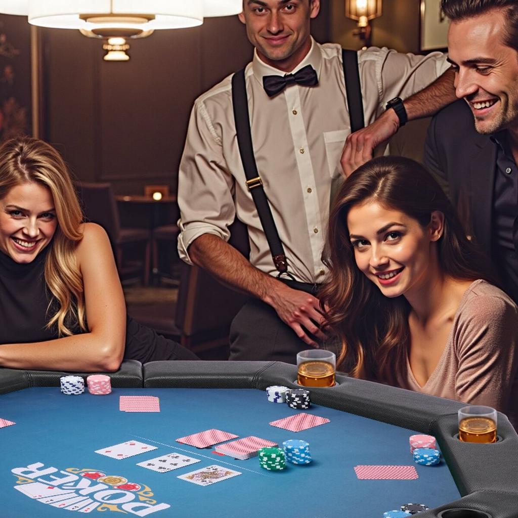 Foldable Poker Table, 8 Player 1220 mm Folding Casino Leisure Table with Padded Rails & Cup Holders, Octagonal Portable Game Tables with Felt & Metal