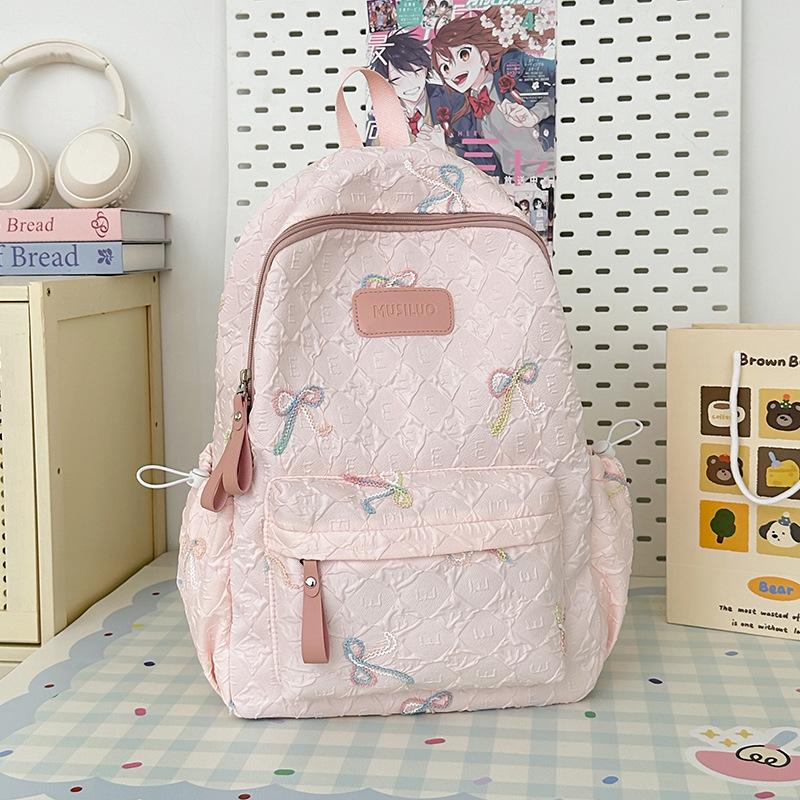 Schoolbag High-value embroidery design schoolbag Japanese versatile girl schoolbag Large capacity junior high school student backpack female