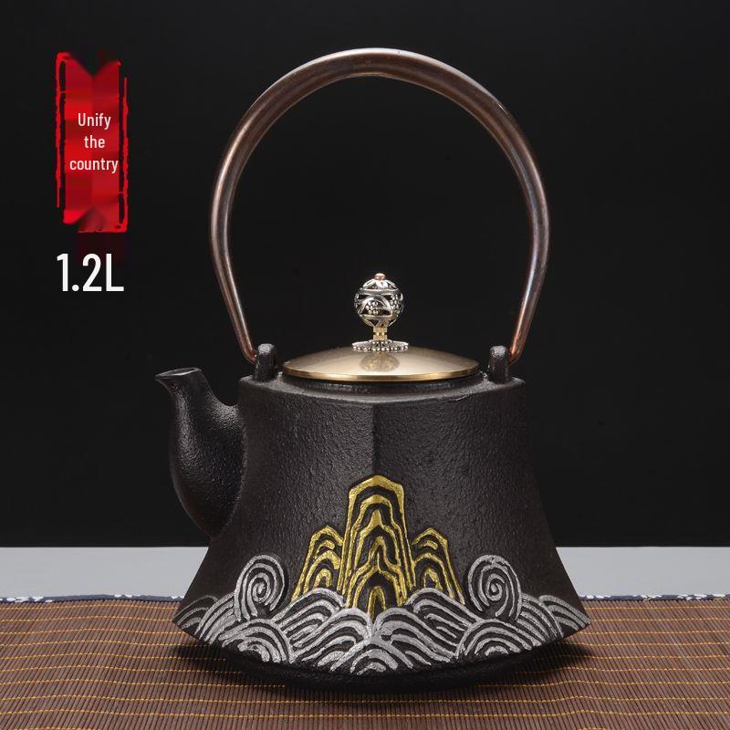 Hand-Forged Japanese Cast Iron Teapot for Gongfu Tea