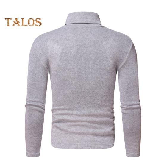 Spring Autumn Men Fitness Top Slim Fit High Collar Stretchy Long Sleeves Solid Color Pullover Fitness Sport Top Winter Bottoming Clothes