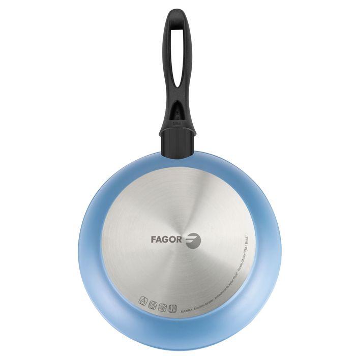 Poêle à Frire Induction 24 cm Aluminium Forgé, Antiadhésif Écologique sans PFOA FAGOR Maxima Bleu