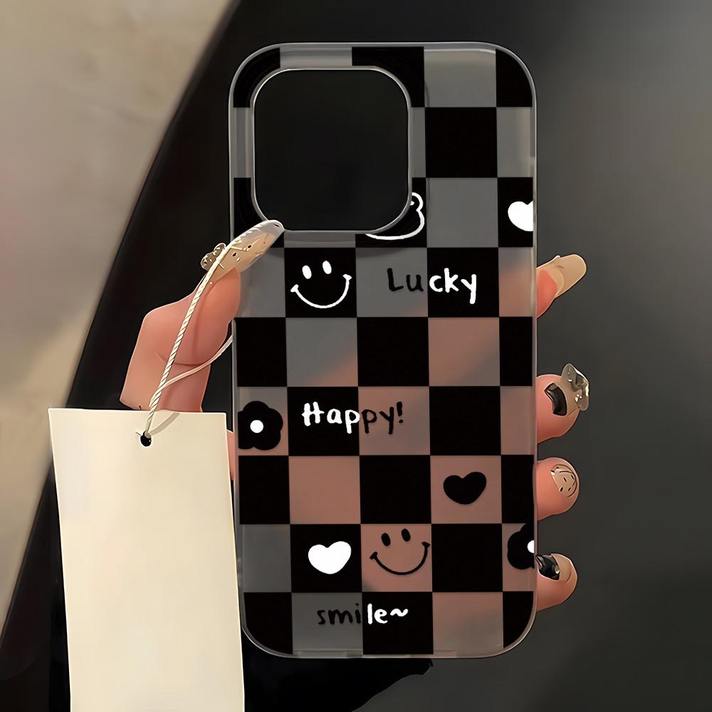 

Чехлы для мобильных телефонов iPhone 11 13 15 Pro Max 12 14 Pro Max Чехол для iPhone 16 15 Plus 13 Pro 12 Матовая текстура с рисунком в виде мультяшных цветов iPhone 16 Pro Max чёрный