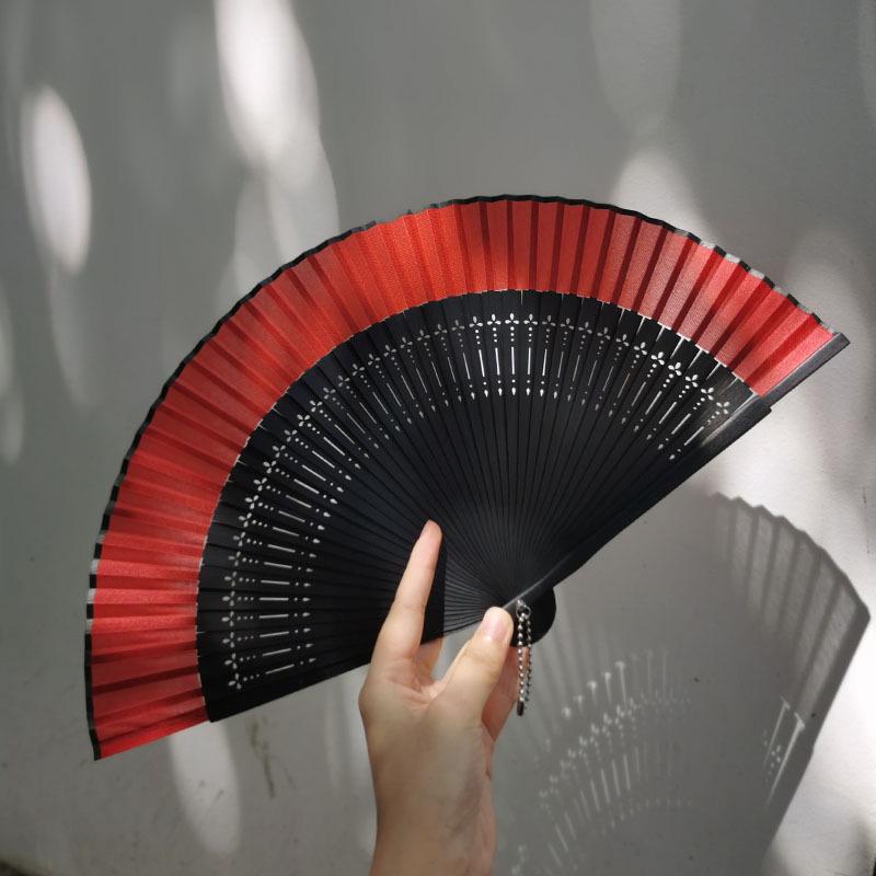 Ancient Chinese Style Green Bamboo Folding Fan for Hanfu/Cheongsam, Ideal for Dance and Summer Use