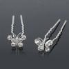 Metal Bridal Hairpin U-shaped Rhinestone Hair Clip Elegant Crystal Flower Hair Fork  Wedding
