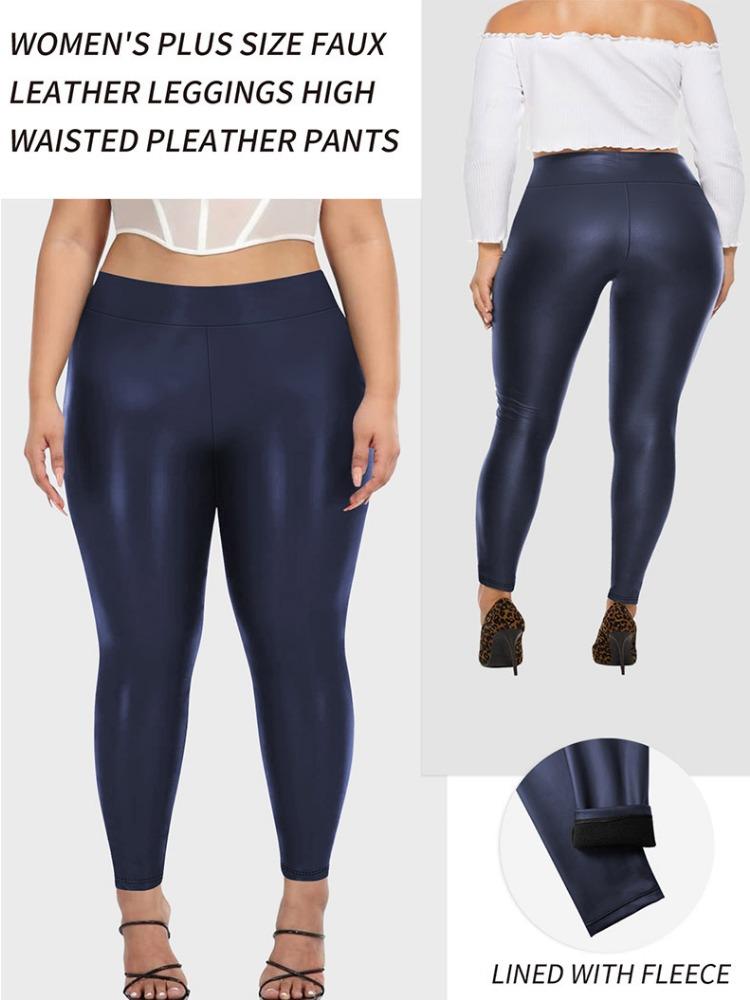 Yoga Pants New Arrival High-Waisted PU Solid-Colour Casual Pants Pencil Pants Tight Pants