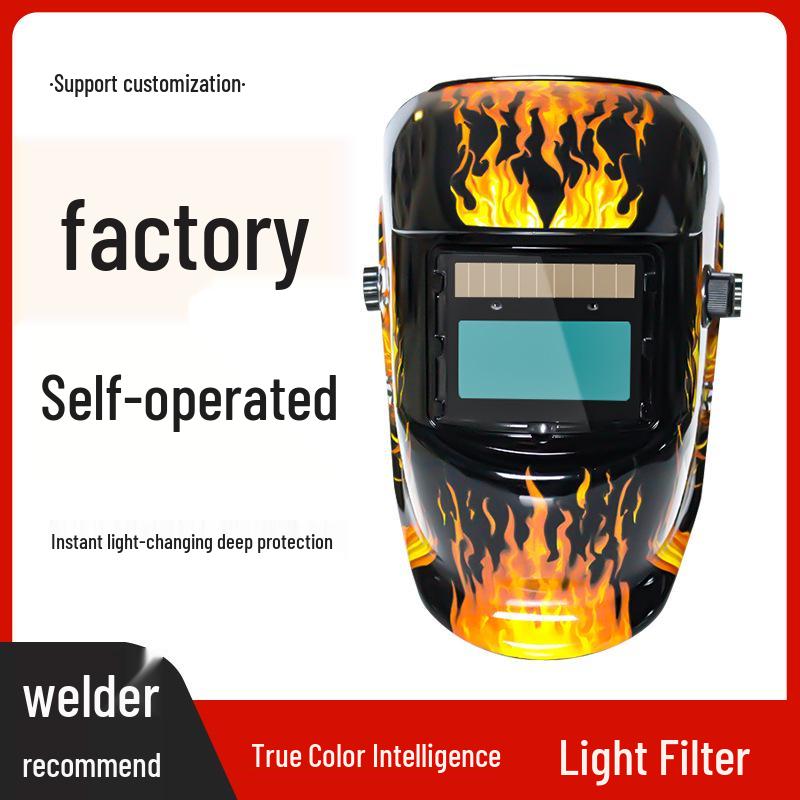 Selbstabdunkelnder Solar-Schweißhelm mit verstellbarer Kopfhalterung für Argon-Lichtbogenschweißen