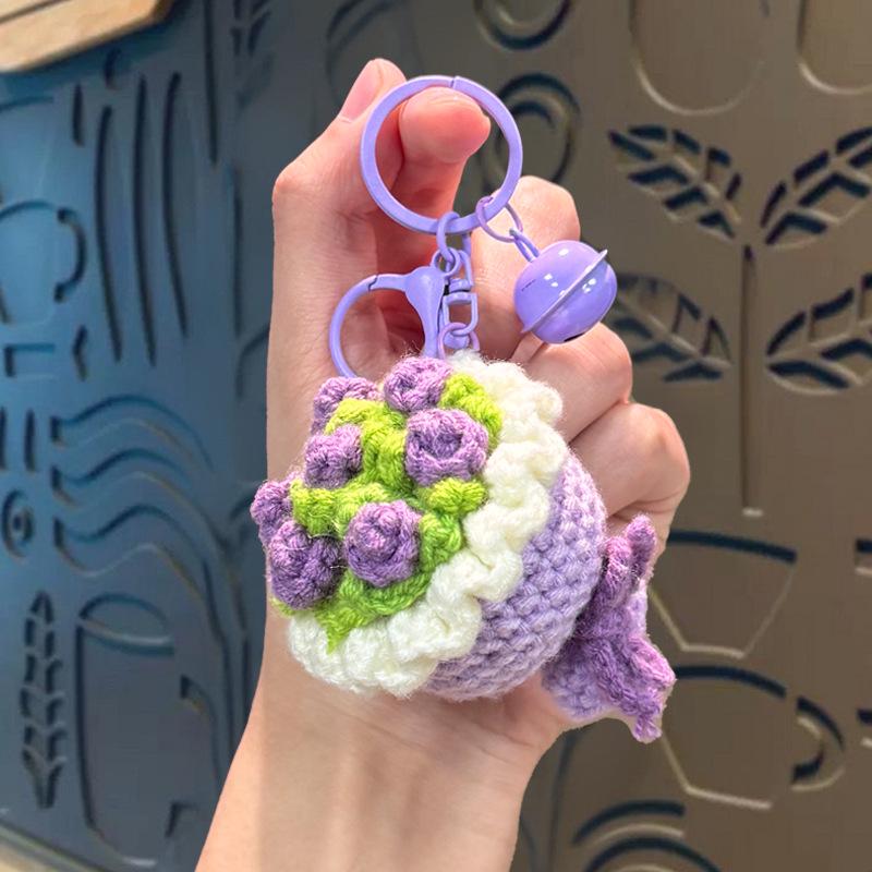 Handmade Crochet Rose Keychain Ornament - Valentine's Day Gift