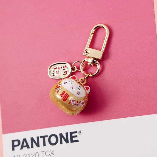 Japanisches Omamori Rosa Kirschblüte Katzenanhänger mit Glocke