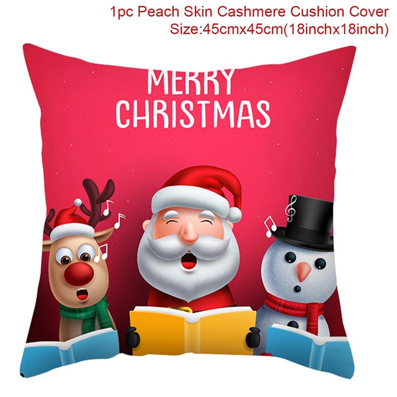 Christmas Cushion Cover  Decoration Home Santa  Decorations  Gift Navidad Happy New Year 2022