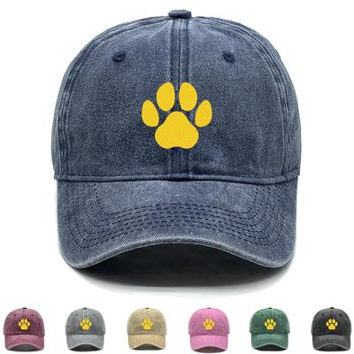 Golden Cat Paw Print Snapback Sun Hat, Mesh Hat Cozy Leisure Casual Breathable Adjustable Baseball Cap