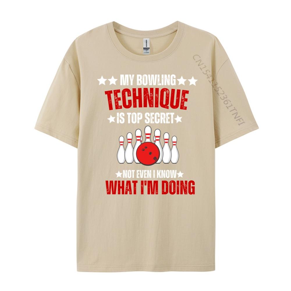 My Bowling Technique Top Secret Bowling Bowler Lovers Black Shirt Graphic Tees Funny Gifts Print Short Sleeve