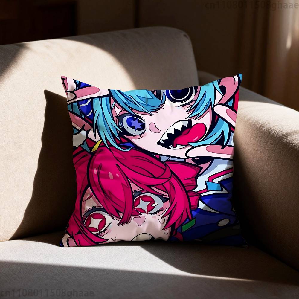 Virtual Singer KKasane Teto Pillow Case Antidustmite Pillowcase Invisible zipper silky short plush Sofa cushion cover