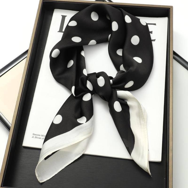 Luxury Brand  Silk Square Scarf Women Cat Neck Hair Tie Band Beach Hijab Kerchief Head Headbands Bandana Female Foulard 70cm