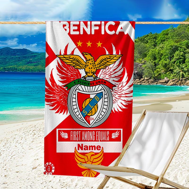 Custom Name Ultrasoft Beach Towel With Benfica Themeideal For Pool Camping Diving Perfect Travel Essential Vibrant Beach Towel