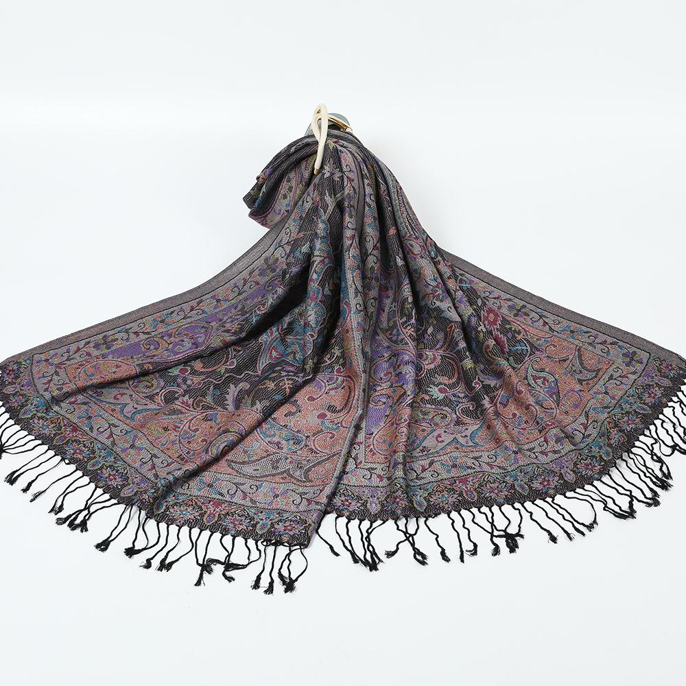 Scarf Jacquard Cashew Fringed Shawl New Spring and Autumn Cotton Women's Long Scarf Headscarf