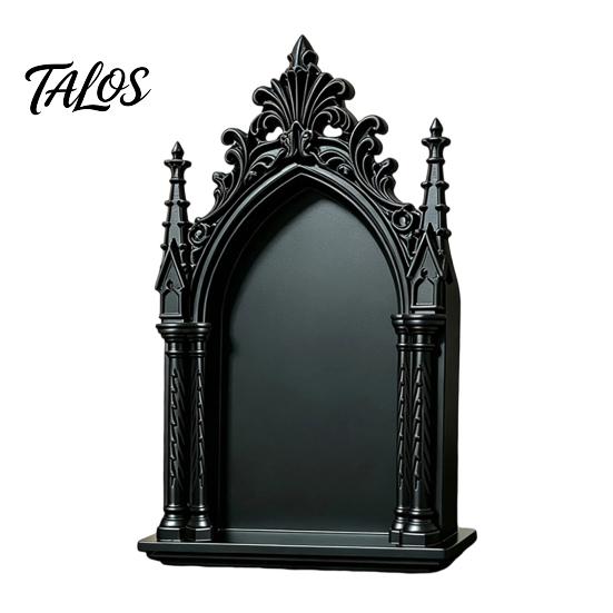 Creative Display Stand Gothic Wall Shelf, Vintage Floating Shelf for Bedroom And Living Room, Matte Black Decorative Wall-Mounted Rack with Exquisite