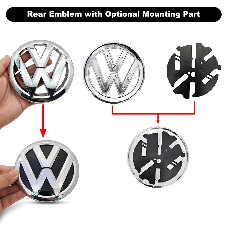 119mm 111mm ABS Car Front Grille Badge For VW 6C0853600 Volkswagen Polo 2014-2018 Rear Trunk Emblem Lid Logo Sticker Accessories ME2